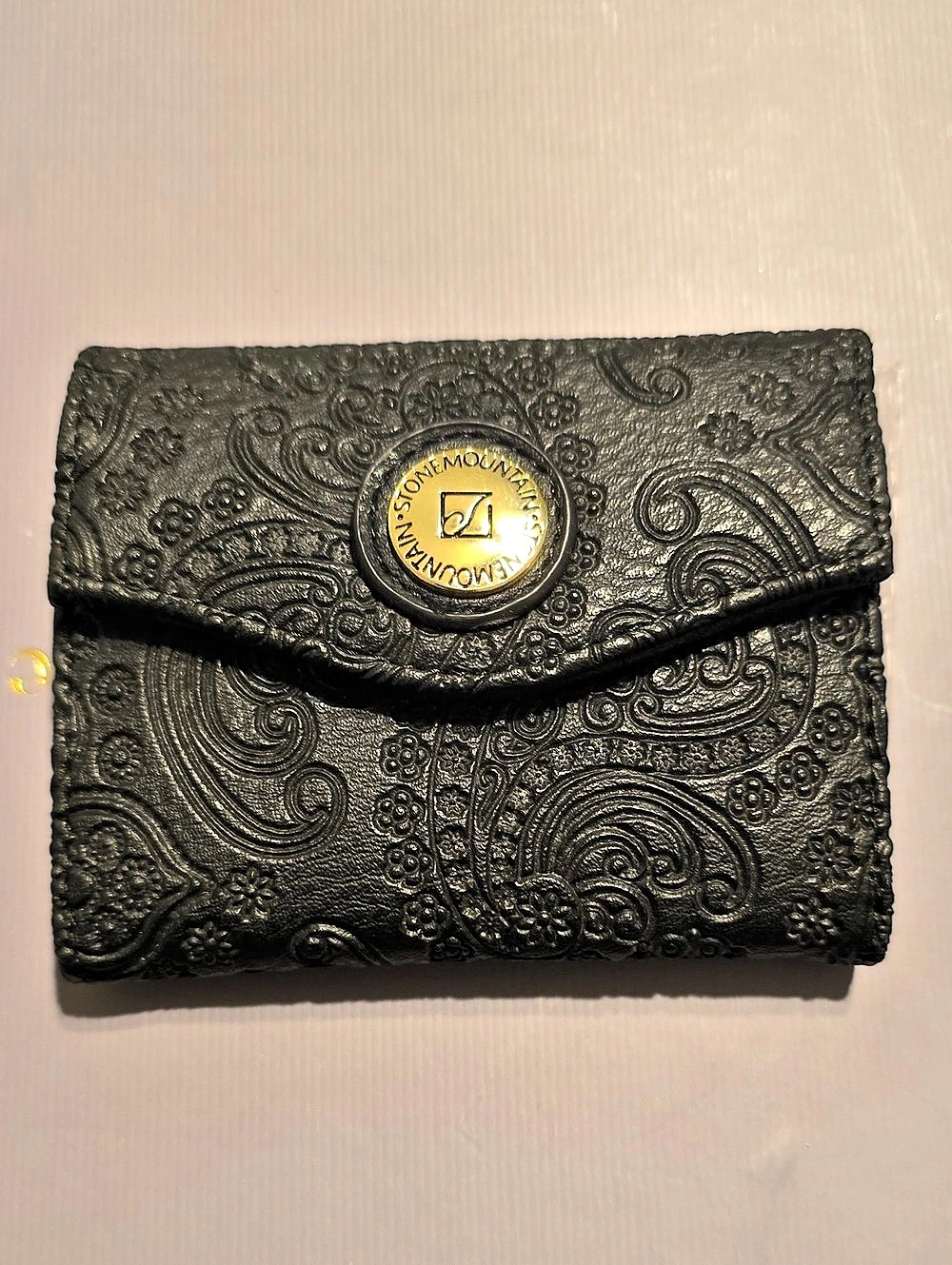 Stone Mountain Black Paisley Leather Wallet